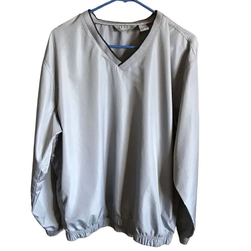 Izod Golf mens Size L windbreaker shirt top gray long sleeve